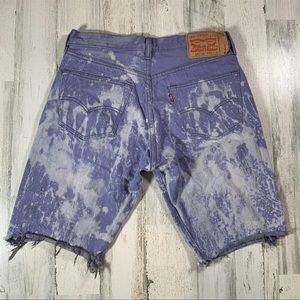 Levi’s 501 XX Men’s Cut-Off Purple Acid Wash Distressed Denim Shorts Size 32x11